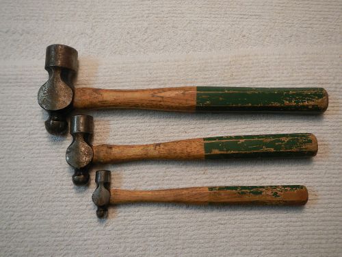 VTG PROTO Ball Pein Hammer Set w/Original Handles PROTO 1332-P, 1312-P, 1304-P