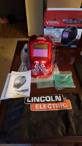 Lincoln viking auto darkening 1840 red tribal welding helmet for sale