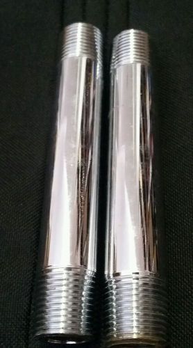 1/2&#034;x 5&#034; chrome brass nipple chrome pipe npt lot of 2 for sale