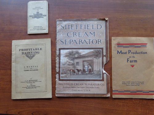 1908 SHEFFIELD CREAM SEPARATOR CATALOG~1908 DAIRYING~WRIGHTS SMOKE MEAT~ 4 LOT