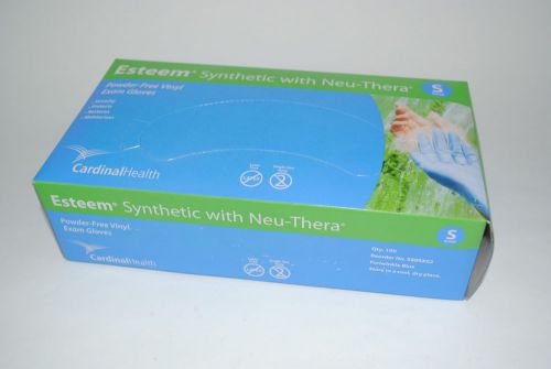 100 Cardinal Health Esteem Neu- Thera Exam Gloves Powder &amp; Latex Free  S