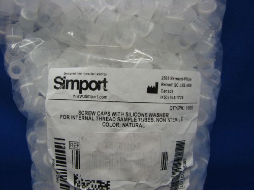 Simport T500NOS Polypropylene Screw Cap for Internal Thread Sample Tube, Natural