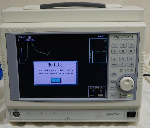 Invivio millennia 3500 ct-p patient vital signs monitoring system ! 3500ct  f918 for sale