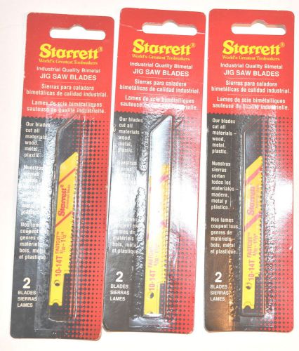 6 NOS Starrett USA HSS 3-1/8x3/8x.035x10-14T BI-METAL JIG SAW BLADES #1014BJ-2