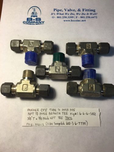 5 - Parker CPI 3/8&#034; Tube X 3/8&#034; Male NPT Fig: 6-6-6-SBZ (Swagelok 600-3-6TTM)