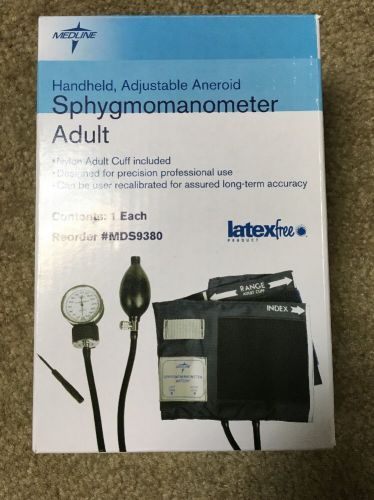 Medline Sphygmomanometer Adult Handheld, Adjustable Aneroid with Case #MDS9380LF