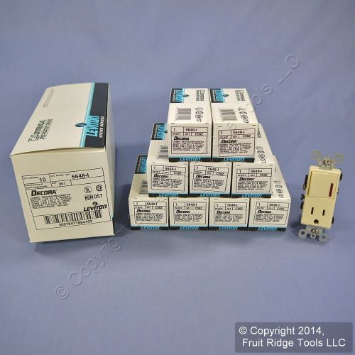 10 New Leviton Ivory Single Pole Decora Rocker Switches w/ 15A Receptacle 5648-I