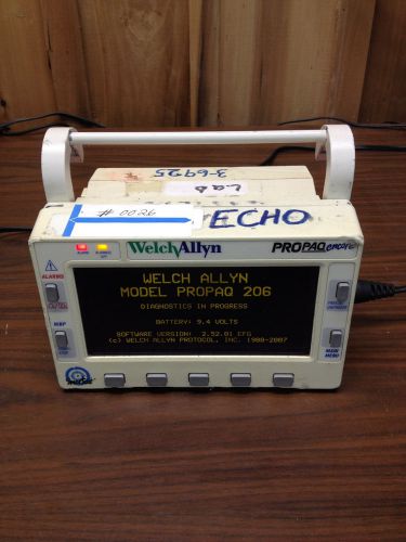 Welch Allyn Propaq Encore 206 EL Patient Monitor with Option 210 206EL #0026