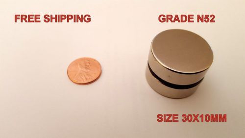 2pcs. 30 x 10 mm  n52 stronge rare earth neodymium magnet for sale