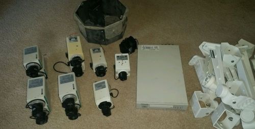 Panasonic wj-nt 104 network interface unit for camera alarm system w/ 11 cameras for sale