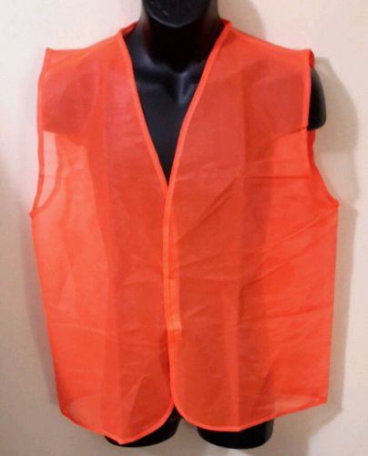 High Visibility Safety Vest: Orange Front/ Back Mesh