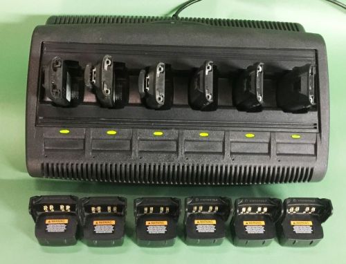 Motorola impres wpln4197a 6 bank gang battery charger w/ adapters for sale