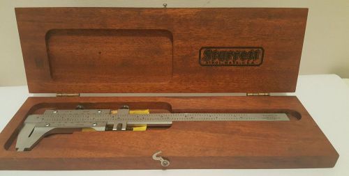 Vintage L.S. Starrett No. 123 8&#034; Vernier Caliper in Original Wooden Case