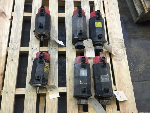 6 Fanuc Motors Models A06B-0128-B675 (4) and UNKNOWN (2)