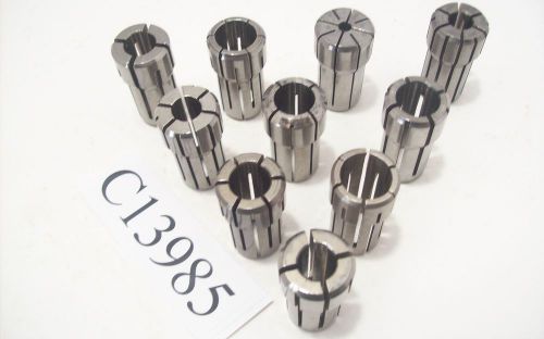 CLEAN DA 100 10 PC COLLET SET, SIZES RANGE BETWEEN 1/16 - 9/16 DIA. DA100 C13985