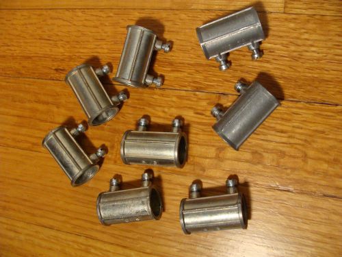 Lot of 8 - 1/2&#034; conduit connectors emt couplers electrical fittings, parts for sale