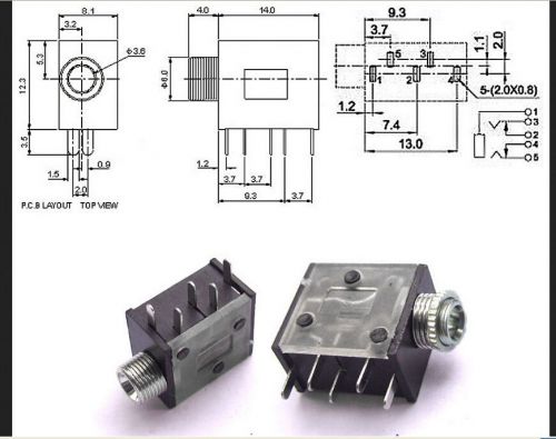 200PCS 1/8&#034; 3.5mm Jack Stereo Headphones Socket nut Panel Mount Chassis PJ325GM