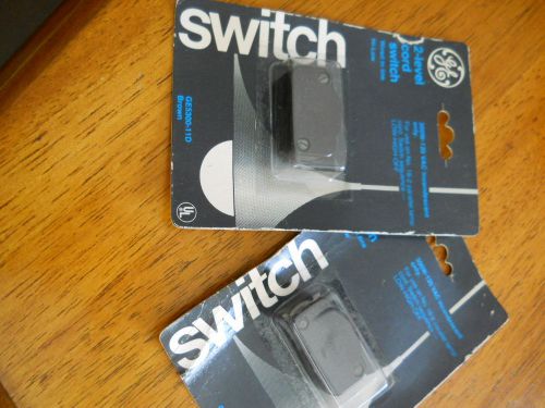 Set of 2---GE 2 Level Cord Switch Brown--300 Watt-120 VAC