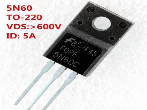 50PCS NEW 5N60 FQPF4N60C N-Channel MOSFET 600V 5A TO-220F Free Shipping