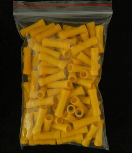 100 Car Alarm Wire Butt Connector Yellow Vinyl 16-14 AWG Gauge Ga Terminal CA TB