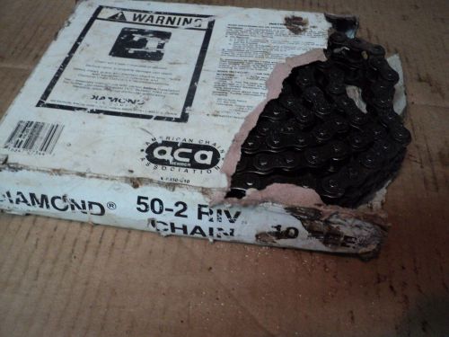 DIAMOND ROLLER CHAIN 10&#039; 50-2 RIV  *BOX IS ROUGH* - FREE SHIPPING