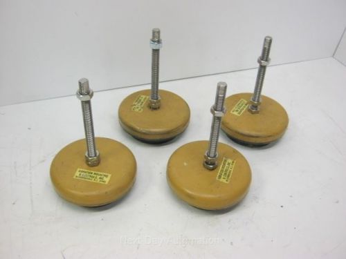 Lot of 4 Vibration Mounting &amp; Controls Leveling Feet, 1/2-13 Thread