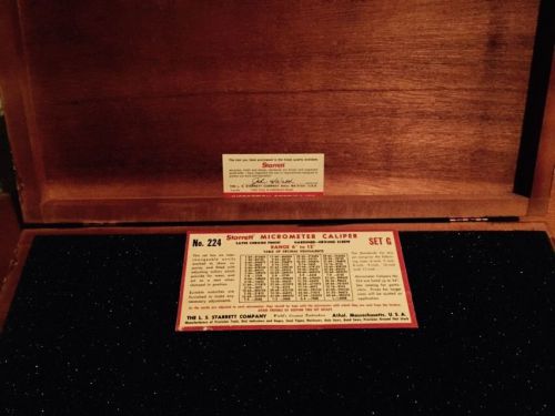 Starrett Outside Micrometer Number 224 Set G