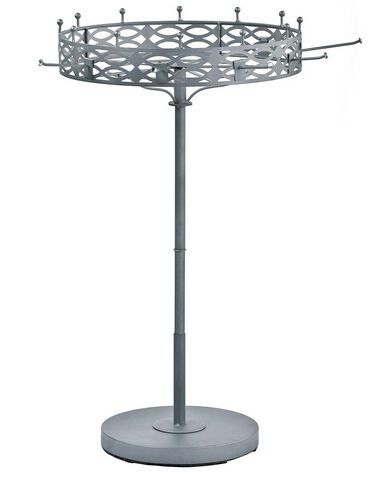 36.5&#034; x 20.3&#034;dia, rotating jewelry display w/ 12 ball top pegs - silver 19330 for sale