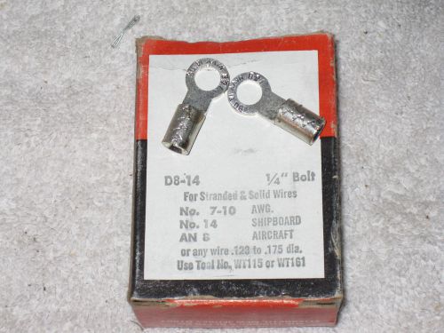 Thomas &amp; Betts D8-14 Uninsulated Pressure Terminal Connectors Box of 2 NIB