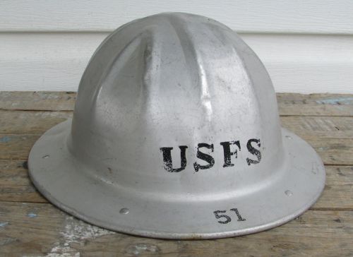 BF McDONALD ALUMINUM HARD HAT USFS FORESTRY VINTAGE INDUSTRIAL OLD SAFETY HELMET