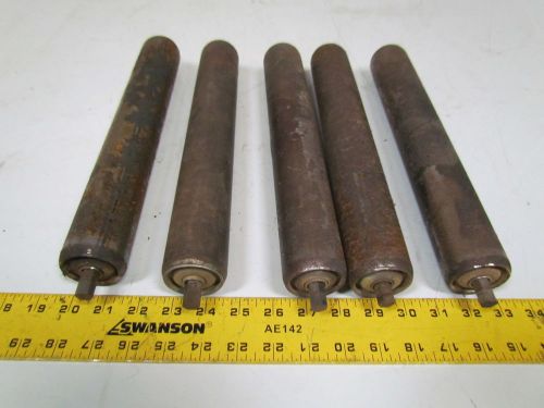 Standard 1.9&#034; diameter 16ga steel conveyor roller 13&#034; 1/2&#034; hex shaft lot of 5 for sale