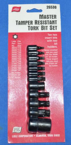 Lisle master tamper resistant tox bit set 26530 for sale