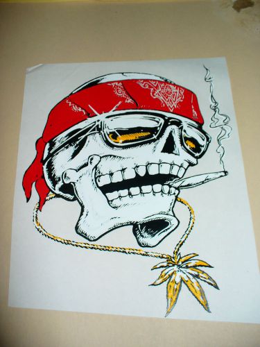 SMOKING SKULL___VINTAGE HEAT ON T-SHIRT TRANSFER_