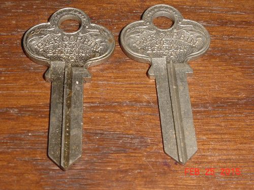 LOCKSMITH vintage NOS 2 Key Blanks 4K Antique Victorian Steampunk P&amp;F Corbin