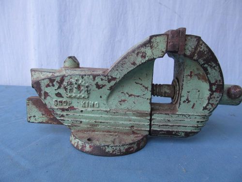 Vintage wilton shop king combination swivel bench vise 4&#034; jaws machinist anvil for sale