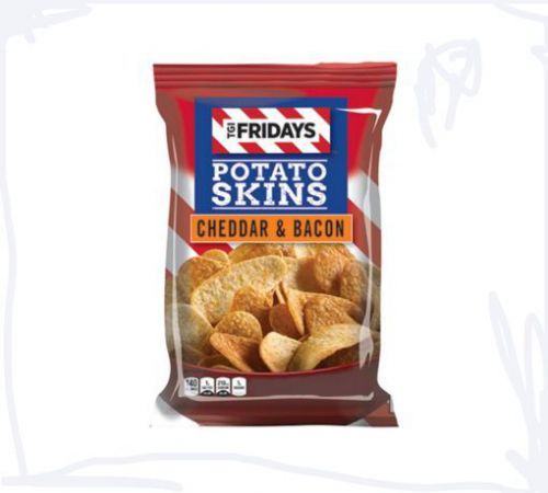 TGI Friday&#039;s 4.5 oz Cheddar &amp; Bacon Potato Skins Chips Snack Gluten Free 6 Bags