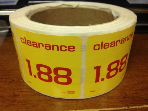 $1.88 Retail Large Store Price Stickers Roll Tags Yard Sales Grocery Markets