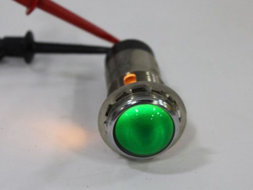 VINTAGE DIALIGHT DIALCO GREEN LIGHT 120V PILOT INDICATOR PUSH CAP WITH BULB