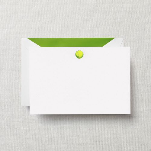 Crane &amp; Co. - Tennis Ball Cards - Hand Engraved - Pearl White - (10)