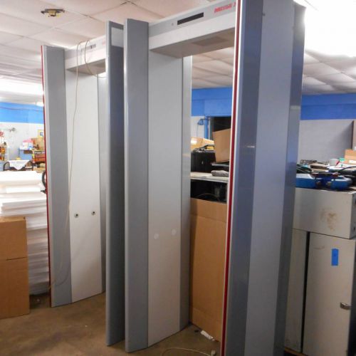 Lot of 2 metor multi zone walk-thru metal detector by rapiscan systems metor 200 for sale