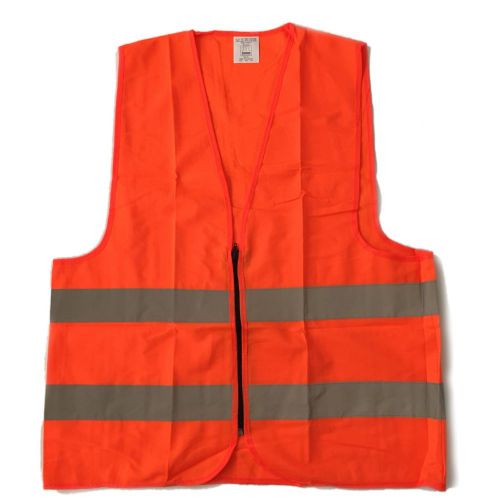 Orange zipper mesh neon high visibility safety vest ,unisex, ansi/ isea107-2010 for sale