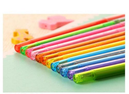 New 12pcs*0.5mm 12 Colors gel ink pen Crystal Feeling Candy Stationery Hot USHU