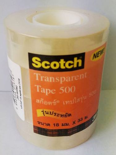 SCOTCH 3M 4 ROLL TAPE 500 TRANSPARENT18 MM x 33 M [3/4”x36.09 YD] FREE SHIPPING