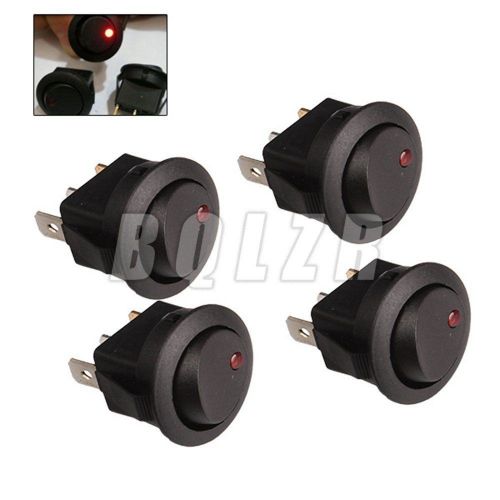 BQLZR 12V 16A DC OFF/ON Light Car Rocker Switch Set of 4 Black