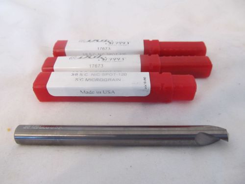 Lot of 3 solid carbide spot drills 3/8 sc n/c spot-120 dgi supply micrograin for sale