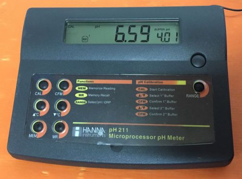 HANNA INSTRUMENTS PH211 MICROPROCESSOR PH METER WITH POWER ADAPTOR