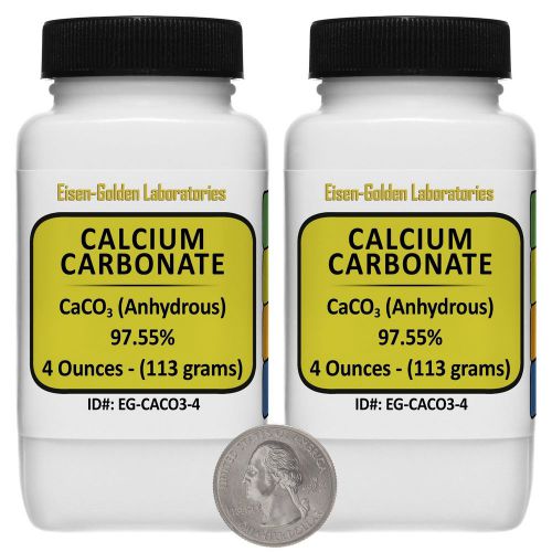 Calcium Carbonate [CaCO3] 97.55% ACS Grade Powder 8 Oz in Two Bottles USA