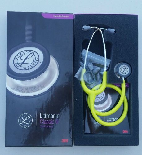 3m littmann classic iii stethoscope, lemon-lime tube, 27 inch, 5839 *brand new** for sale