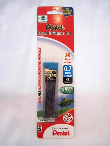 Pentel Super Hi-Polymer Lead Refills, 0.7mm, HB Medium - 30 Leads/Pack New