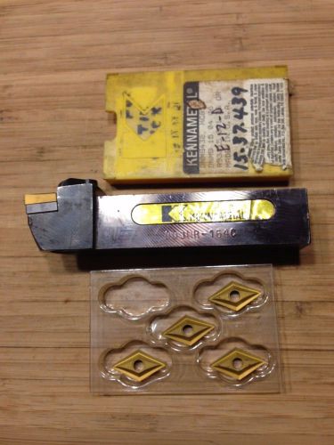 Kennametal DDJNR-164C w/5 Inserts  1&#034; Square Shank 5&#034; OAL RH  Used